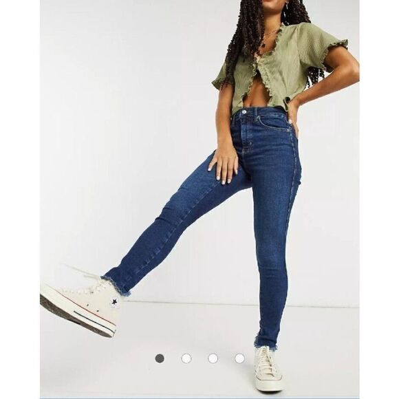 Free People Raw High Rise Jegging Womens Size 26 Deep Indigo - Picture 1 of 9